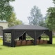 image 2 of Outsunny 3 x 6 m Garden Pop Up Gazebo, Wedding Party Tent Marquee, Water Resistant Awning Canopy with Sidewalls, Windows, Carry Bag, Black