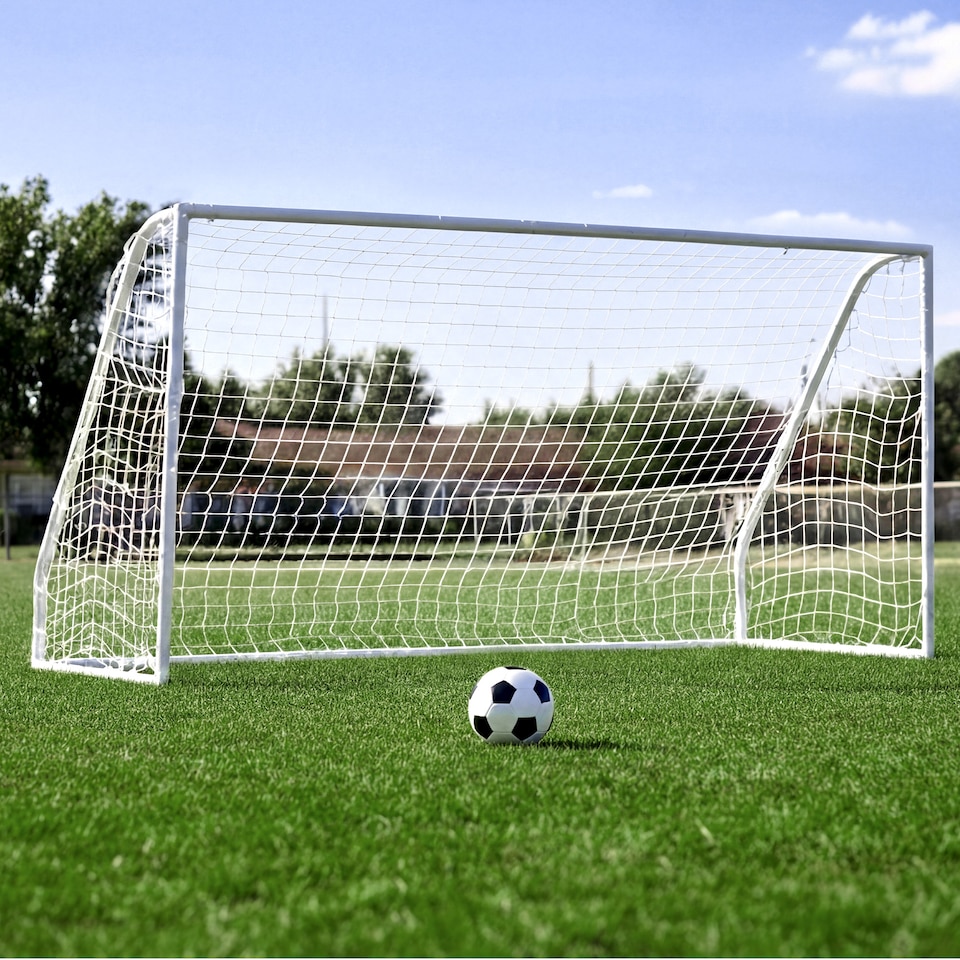 image 1 of Charles Bentley Kids 10ftx6ft White Portable Football Goal