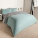 image 2 of OHS Reversible Microfibre Duvet Cover and Pillowcase Bedding Set, King - Duck Egg/Grey