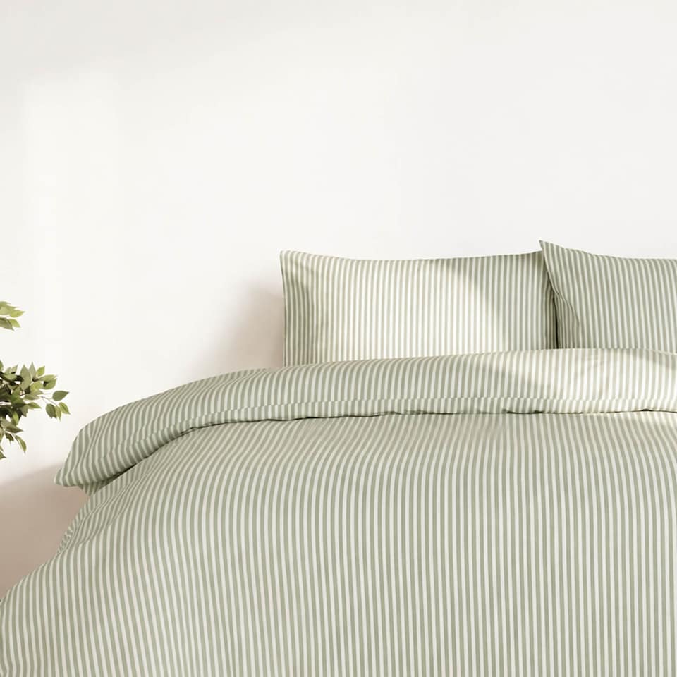 image 1 of Martex Studio Edition Green Pinstripe Duvet Cover Set - King