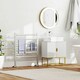 image 8 of kleankin Wall Mounted LED Bathroom Mirror with 3 Light Colours Time Display Gold