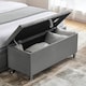 image 2 of Vida Designs Valencia Storage Ottoman Bedroom Hallway Chest Bench, Light Grey Velvet | Grey | Grey