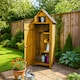image 2 of JSH Bideford Tall 180cm Wooden Garden Storage Shed Unit with Pitched Roof - Natural