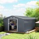 image 2 of Outsunny 13 x 11ft Metal Garden Shed, Outdoor Storage Tool House with Ventilation Slots, Foundation Kit and Lockable Double Doors, Grey