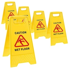 3 x Bright Yellow 'A' Frame Wet Floor Safety Warning Caution Sign Double Sided