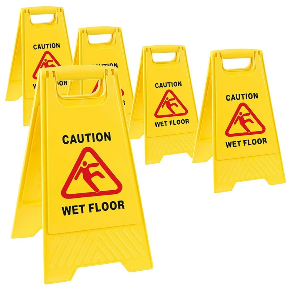 image 1 of 3 x Bright Yellow 'A' Frame Wet Floor Safety Warning Caution Sign Double Sided