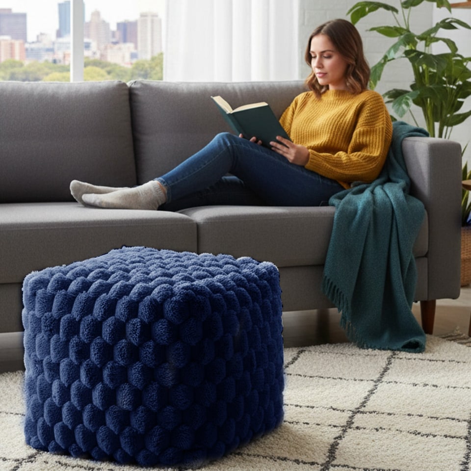 image 1 of Home Republic Chunky Popcorn Faux Fur Bean Bag