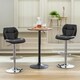 image 4 of Set Of 2 Height Adjustable 360 Swivel Barstools With Backrest Black Black