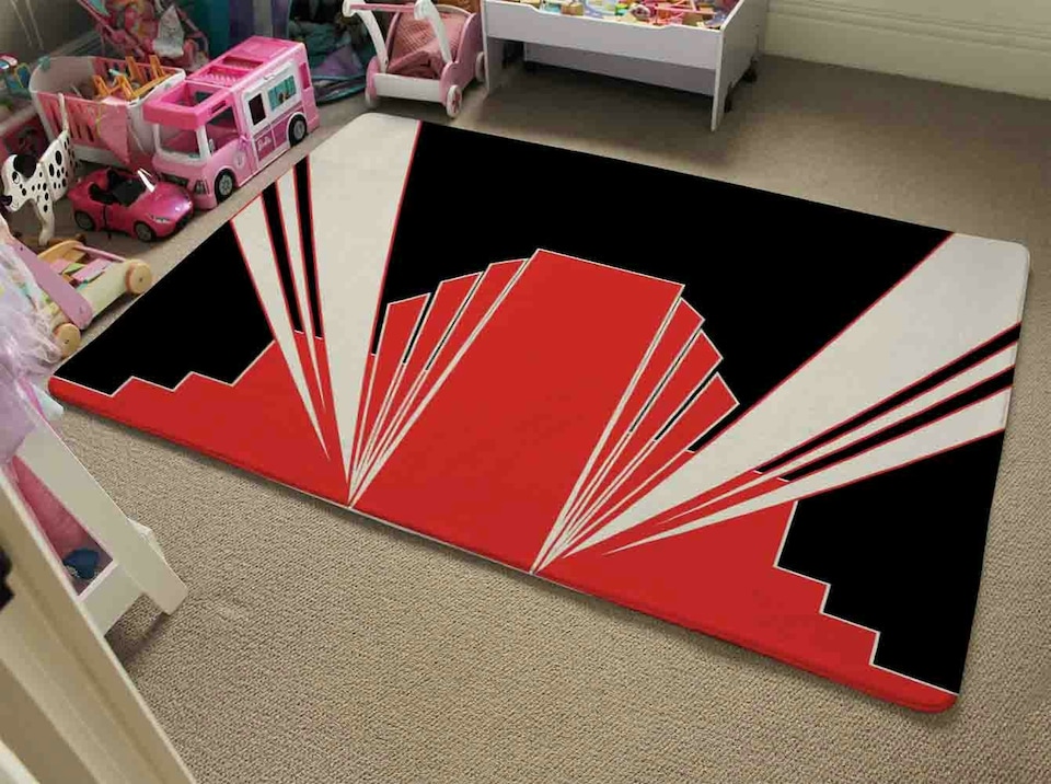 image 1 of Art Deco Building (Rug) | Red | S