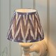 image 4 of Carnaby Satin Almond White Paint Wall Light with Pearl Grey Fabric Zigzag Shade 20cm B22