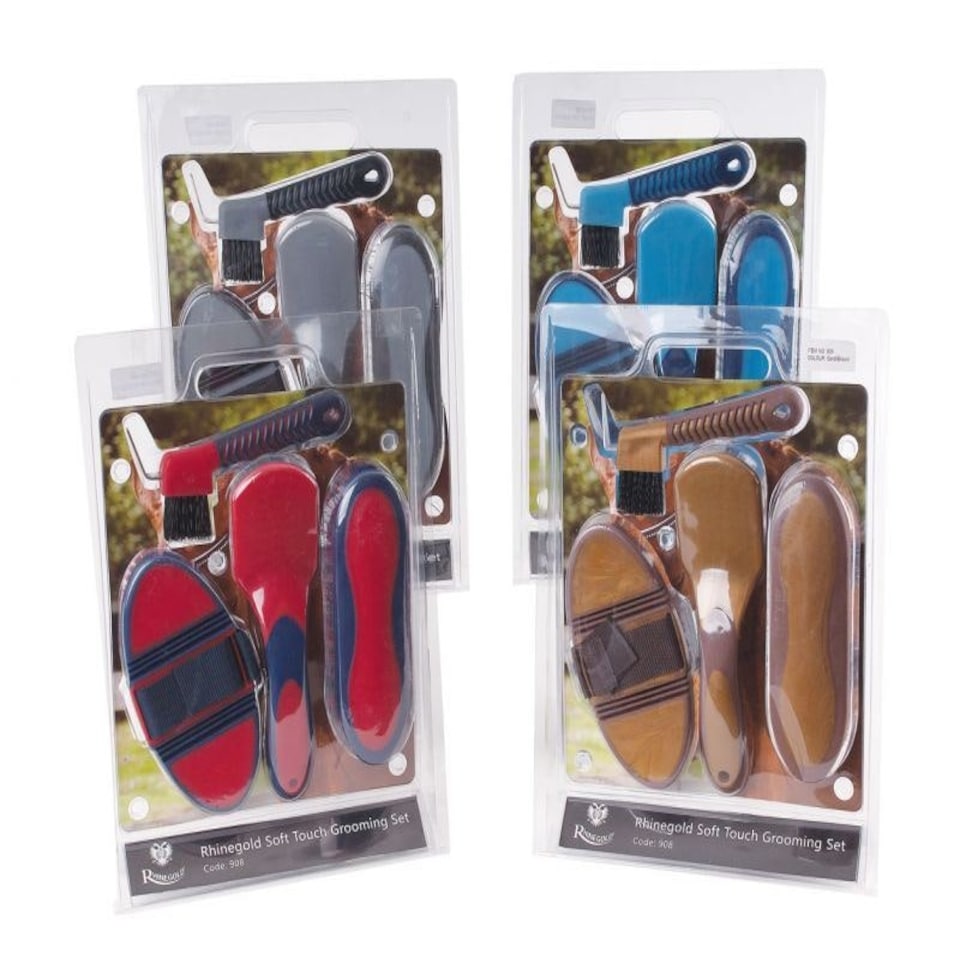 Rhinegold Soft Touch Grooming Blister Pack Blue | Colour: Navy/Baby Blue
Size: One Size