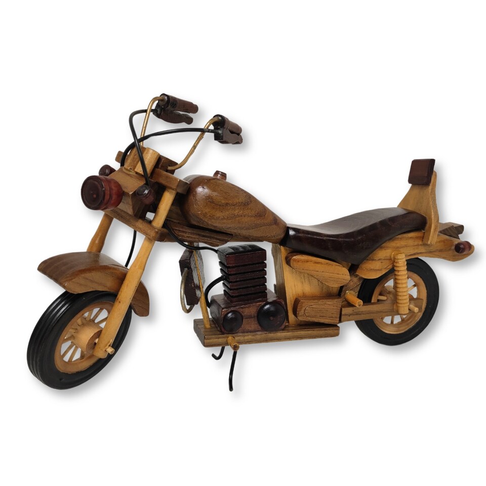 Shadow Striker Wooden Motorcycle Model Large Handcrafted 38 cm