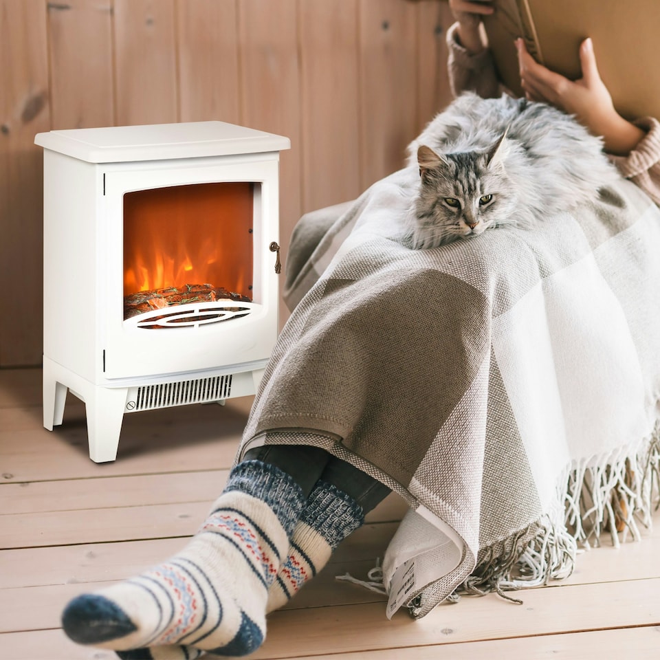 image 1 of HOMCOM Freestanding Electric Fireplace Stove Heater