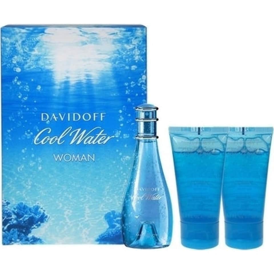 Davidoff Cool Water Woman Gift Set 30ml EDT + 50ml Body Lotion + 50ml Shower Gel