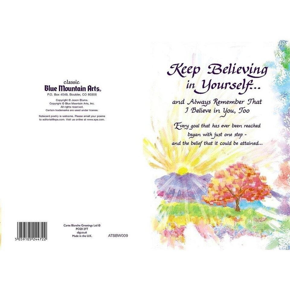image 1 of Keep Believing In Yourself..Sentimental Verses Keepsake Greeting Card