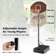 image 8 of COSTWAY Height Adjustable Basketball Hoop Basketball Goal System Brown | Standard