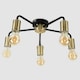 image 3 of ValueLights Steampunk Style Antique Brass And Matte Black 5 Way Ceiling Light Fitting