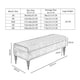 image 3 of 150cm Safar Plain Ottoman Storage Bench -Upholstered Shoes Bench with Black Turned Wooden Legs - Charcoal Naple Ottoman Bench