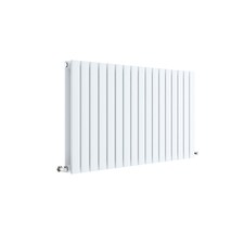 Lucia Square Horizontal Double Panel Radiator, 600 x 992mm Satin White | White | Satin White | 1