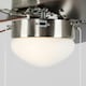 image 3 of ValueLights Silver Chrome And Wood 30" Modern 6 Blade Ceiling Fan With Flush Light