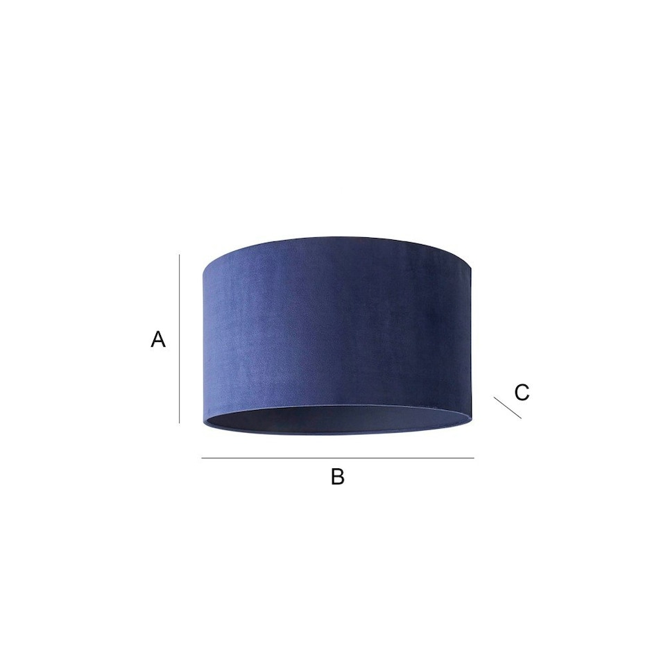 image 1 of ValueLights Reni Large Navy Velvet Pendant Shade Blue