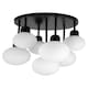 image 4 of COSYLYTE Broome Bathroom 7 Light Modern Opal Glass Ceiling Light - Matt Black Black