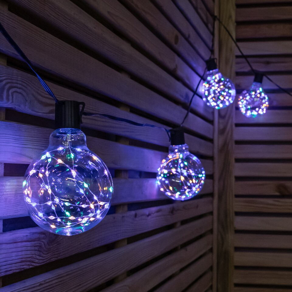 image 1 of 9.5m Set of 20 Connectable Galaxy Festoon Firefly String Lights with Multi-Coloured LEDs
