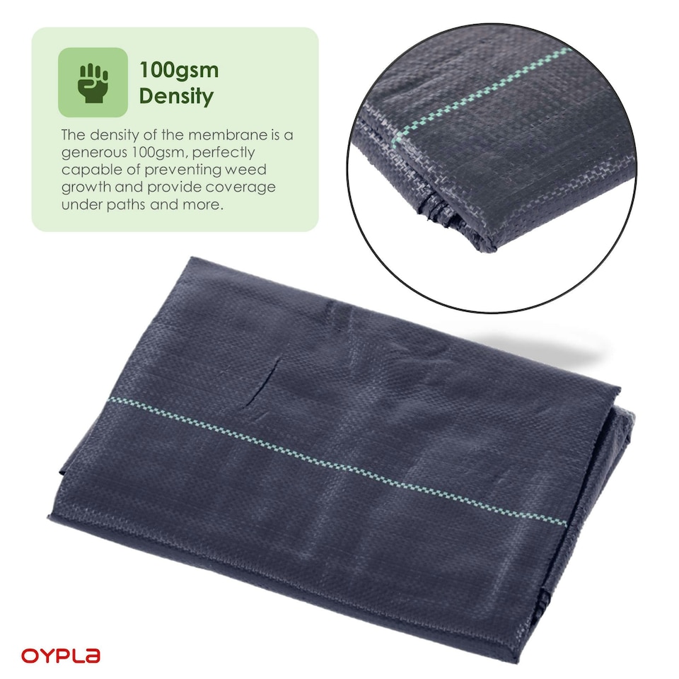 image 1 of Oypla 2m x 10m Heavy Duty Weed Control Ground Cover Membrane Sheet