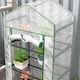 image 7 of Outsunny 5 Tier Mini Greenhouse Grow House w Roll Up Door, WhiteGreen