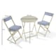 image 6 of Greenhurst Foldable Wooden Bistro Set – 2 Chairs with Cushions & Round Table in Forest White