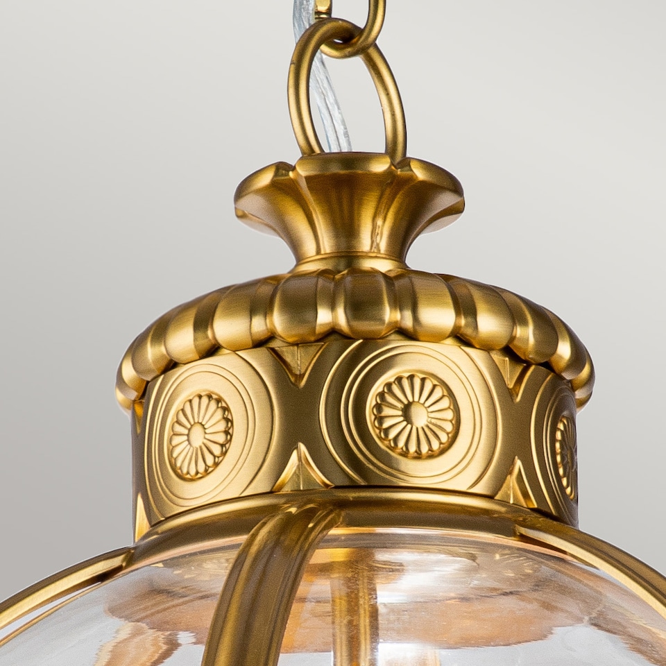 image 1 of Feiss Adams Spherical Pendant Ceiling Light Burnished Brass