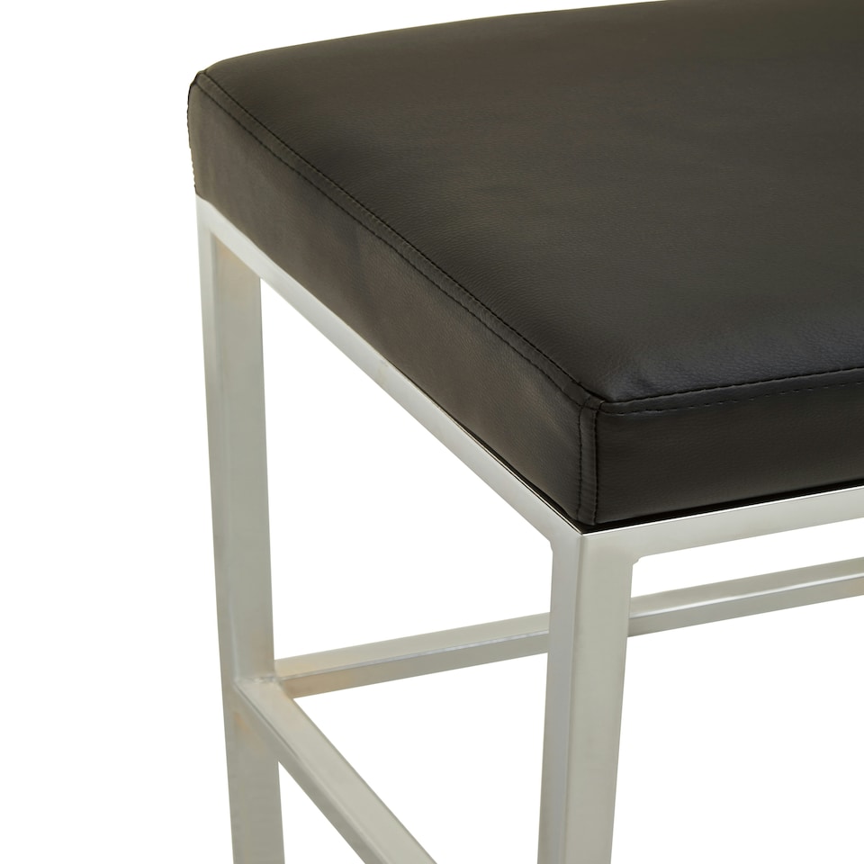 image 1 of Interiors by Premier Baina Black Pu And Chrome Finish Bar Stool