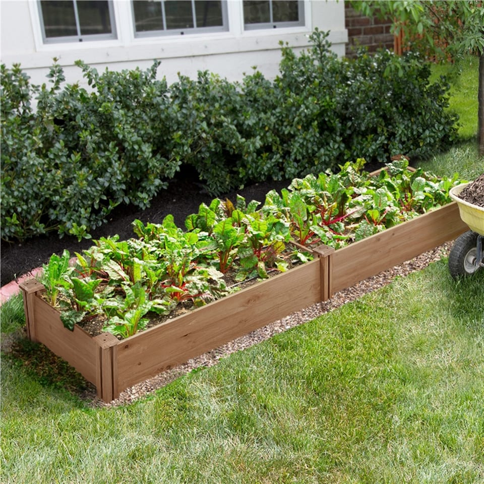 image 1 of Yaheetech 62.5 cm W Wooden Raised Garden Bed-Dark Brown | Brown | Dark Browm | 241.5 cm L x 62.5 cm W x 27 cm H | 1