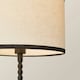 image 4 of ValueLights Maeve Natural Linen Black Trim Drum Shade Matte Black Bobbin Bobble Table Lamp | Black