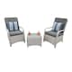 image 1 of Leigh Wicker Rattan Natural Bistro Set with outdoor cushion