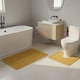 image 2 of 2 Piece Box Design Bath Mat Set Soft Absorbent Non-Slip Bathroom Mats | Yellow | Lemon