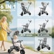 image 3 of AIYAPLAY 6 in 1 Kids Trike, Toddler Tricycle with Parent Handle, Grey