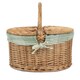 image 3 of Light Steamed Oval Lidded Wicker Basket with Lining Cream | Cream | One Size