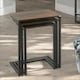 image 7 of Set Of 3 C-Shaped Nesting Tables Rustic Brown Brown