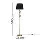 image 3 of ValueLights Pembroke Brushed Gold Floor Lamp with Medium Black Tapered Shade