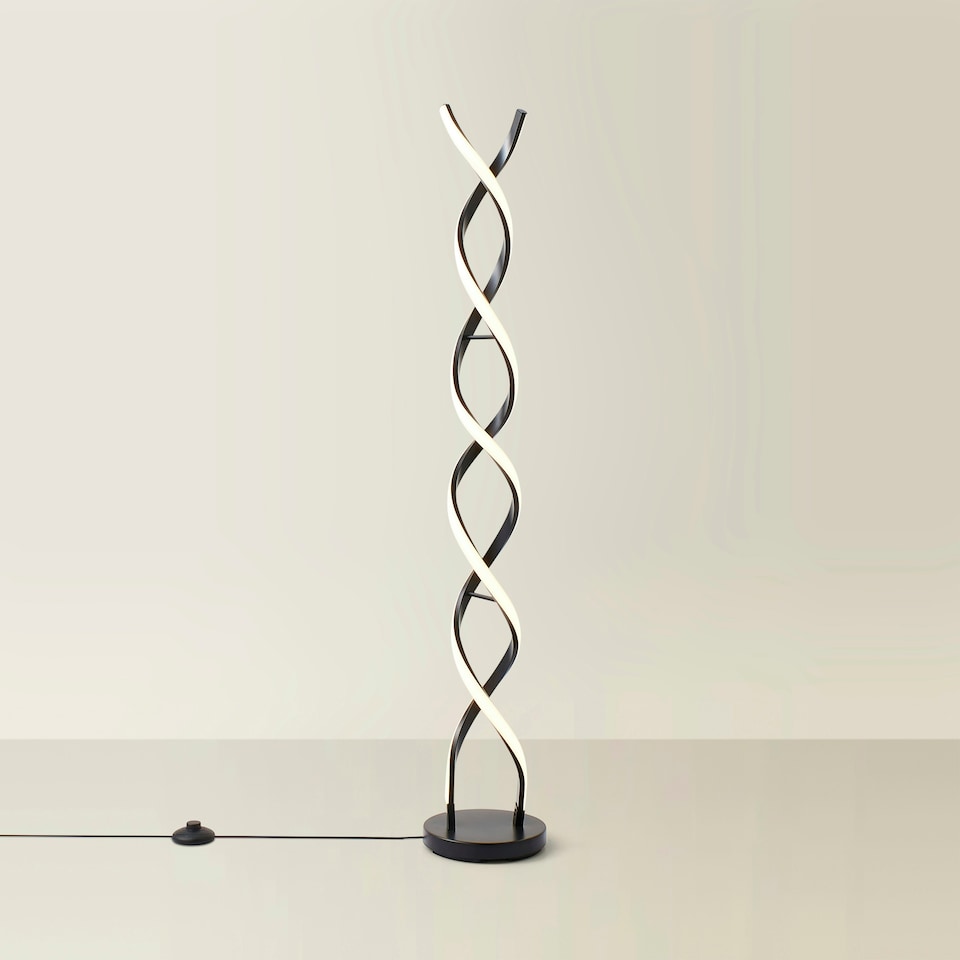 image 1 of ValueLights Infinity Black Double Twist Integrated LED Floor Lamp Black