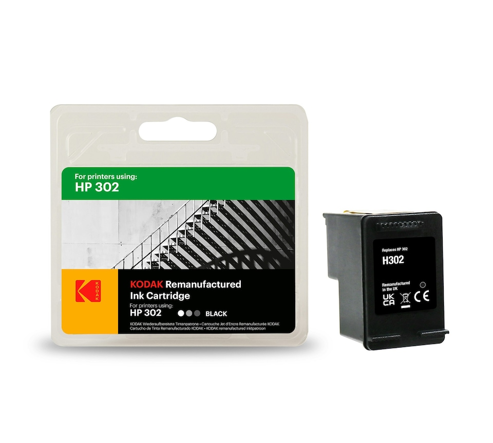 image 1 of Kodak Remanufactured HP 302 Black Ink Cartridge | Black | 1