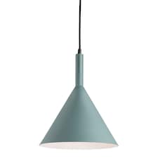 Everest 1 Light Dome Ceiling Pendant Green with White Inside, E27
