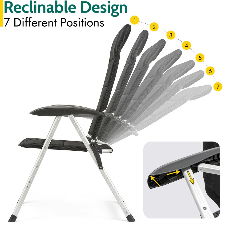 image 1 of Mesh Reclining Camping Chair