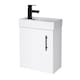 image 1 of Balterley Floor Standing Vanity Basin 400mm Gloss White & Matt Black Handle