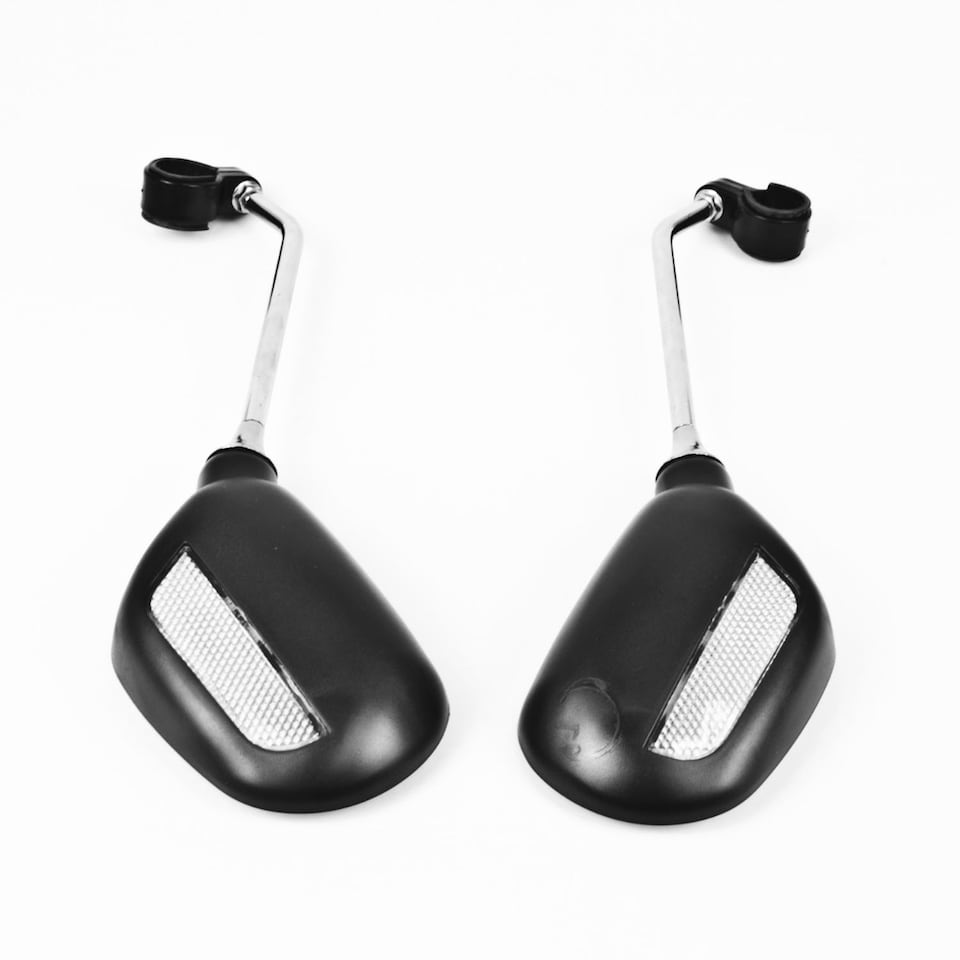 image 1 of TekBox Pair of Oval Bike Mirrors with Reflectors