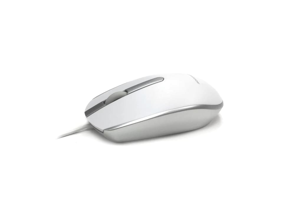 image 1 of Accuratus M100 MAC Mouse - USB Wired Full Size Slim Apple Mac Mouse with Silver and Matt White Tactile Case - White