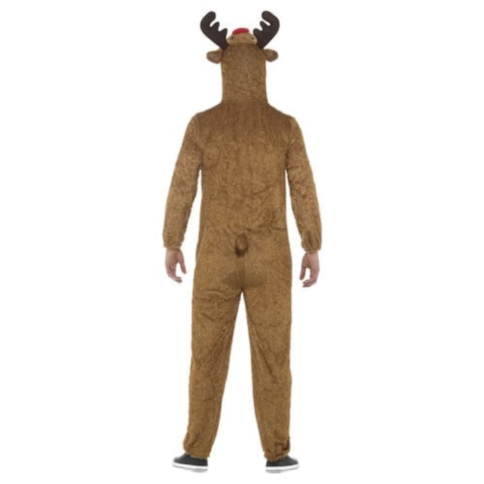 image 1 of Reindeer Christmas Onesie Fancy Dress Costume Unisex Adult Large Brown | L