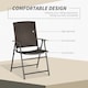 image 4 of Outsunny 2pcs Rattan Chair Foldable Garden Furniture w/ Armrest Brown