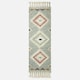 image 2 of Homescapes Tenali Blue Kilim Runner Wool Rug - 66 x 200 cm | Blue | Blue and White | 66 x 200 cm